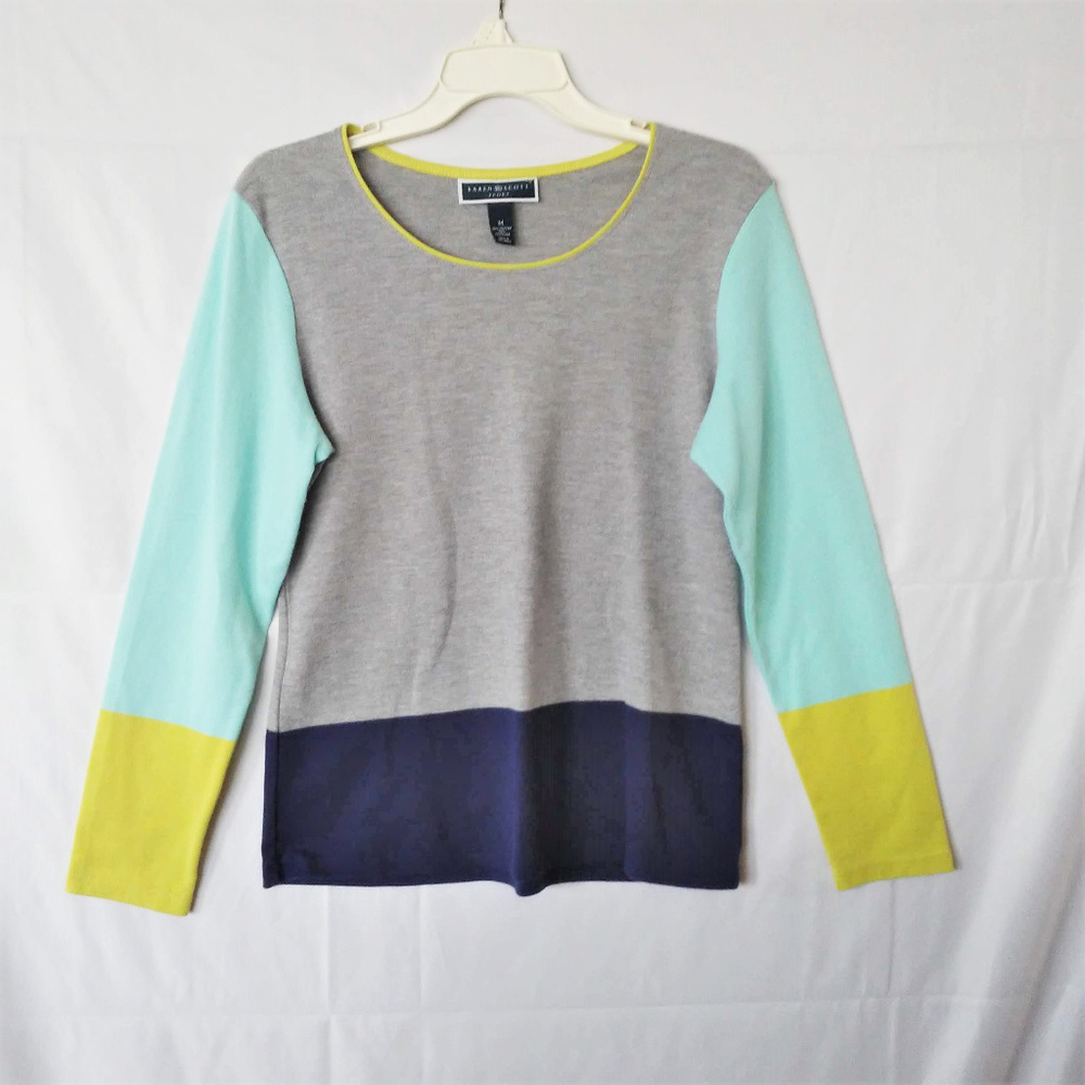Karen Scott Multi Colorblock Pullover Shirt - Picture 1 of 7